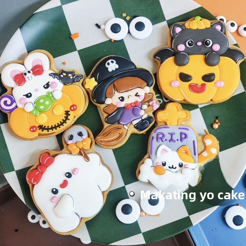 Kitchen Witch Baking - Cetakan Kue Kering Bertema Labu, Penyihir,