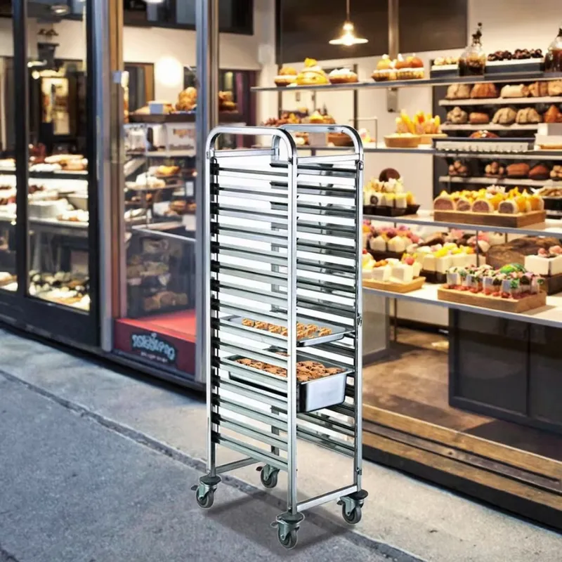 Kitchen Baking Cart - Troli Pan GN 4 Roda Bahan