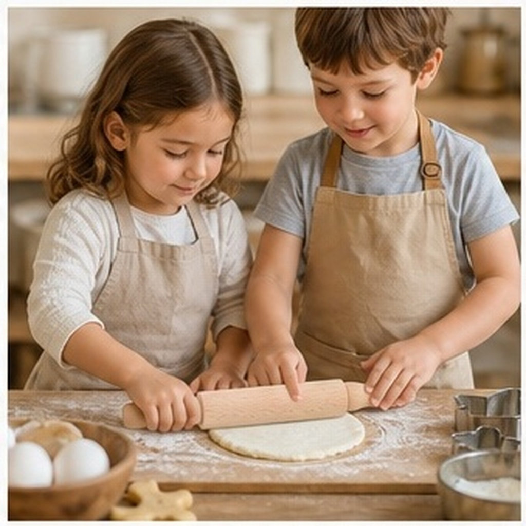 Kitchen Roller Baking - Rol Penggilas Adonan Mini Berbahan Kayu