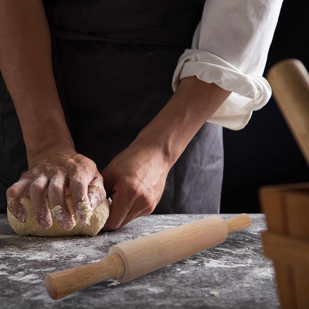 Penggilas Adonan Kayu Karet Be - Kitchen Roller Baking ulasan dan harga